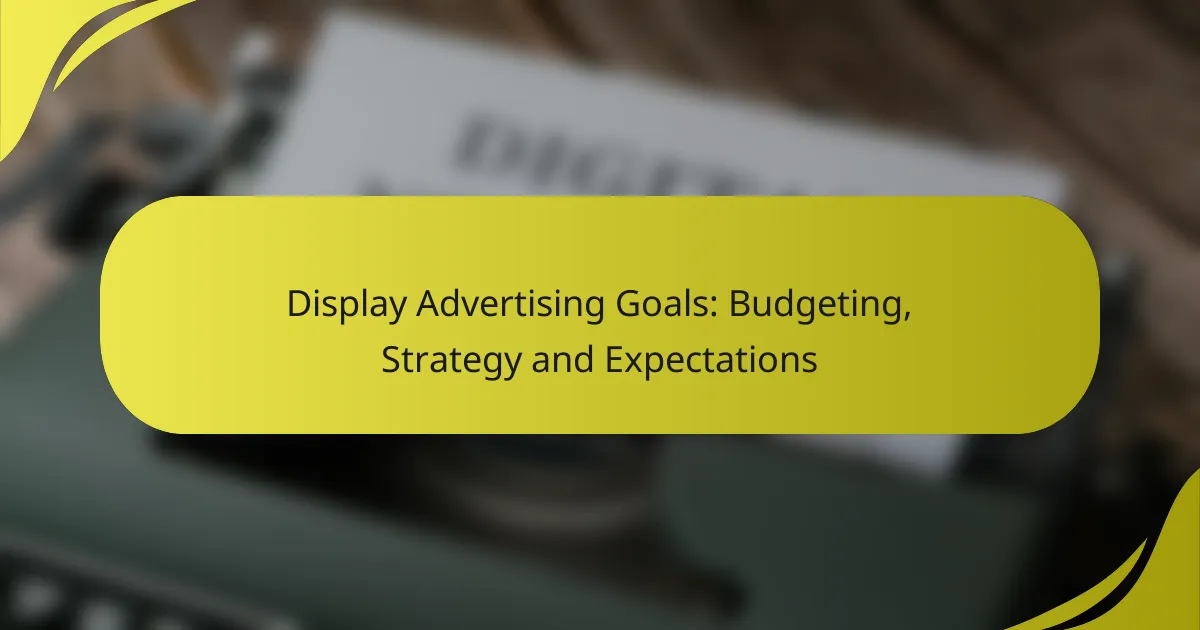 Display Advertising Goals: Budgeting, Strategy and Expectations