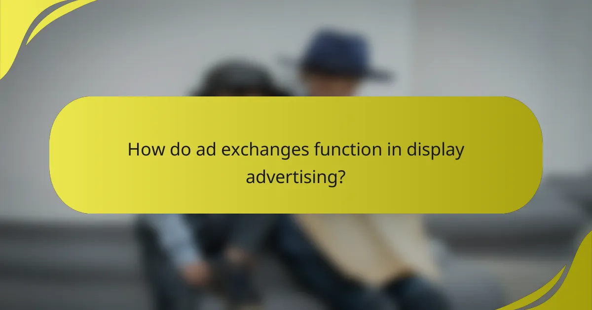 How do ad exchanges function in display advertising?