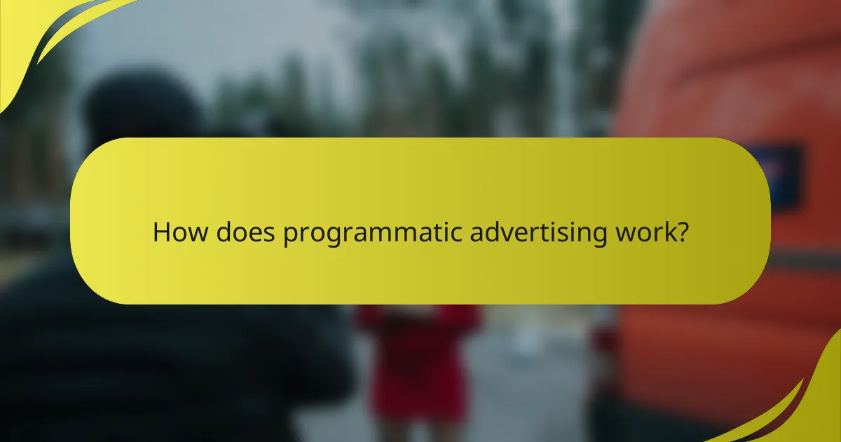 How does programmatic advertising work?