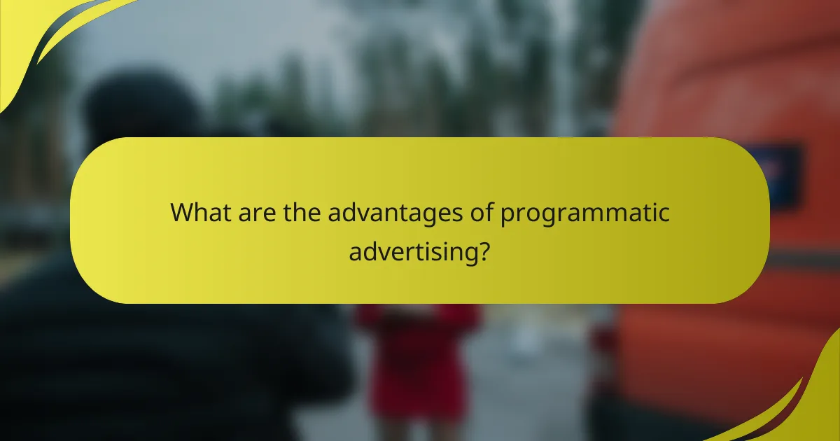 What are the advantages of programmatic advertising?