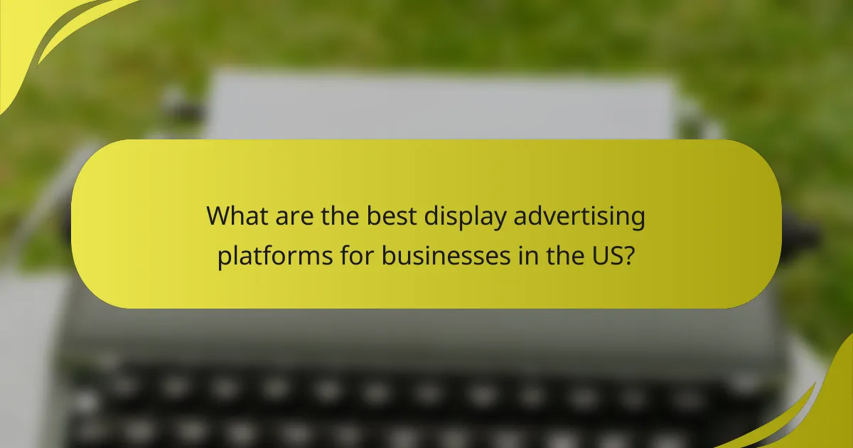 What are the best display advertising platforms for businesses in the US?
