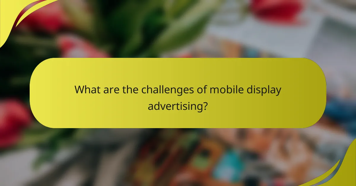 What are the challenges of mobile display advertising?