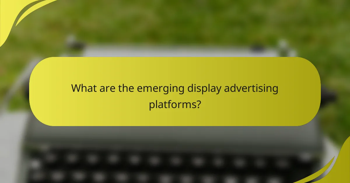 What are the emerging display advertising platforms?