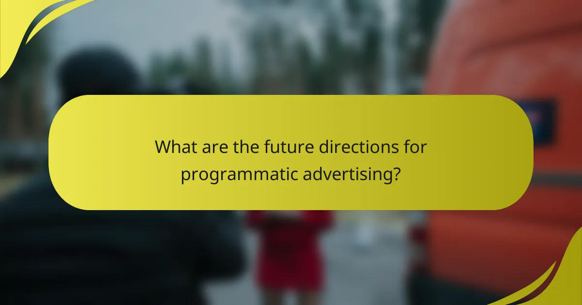 What are the future directions for programmatic advertising?