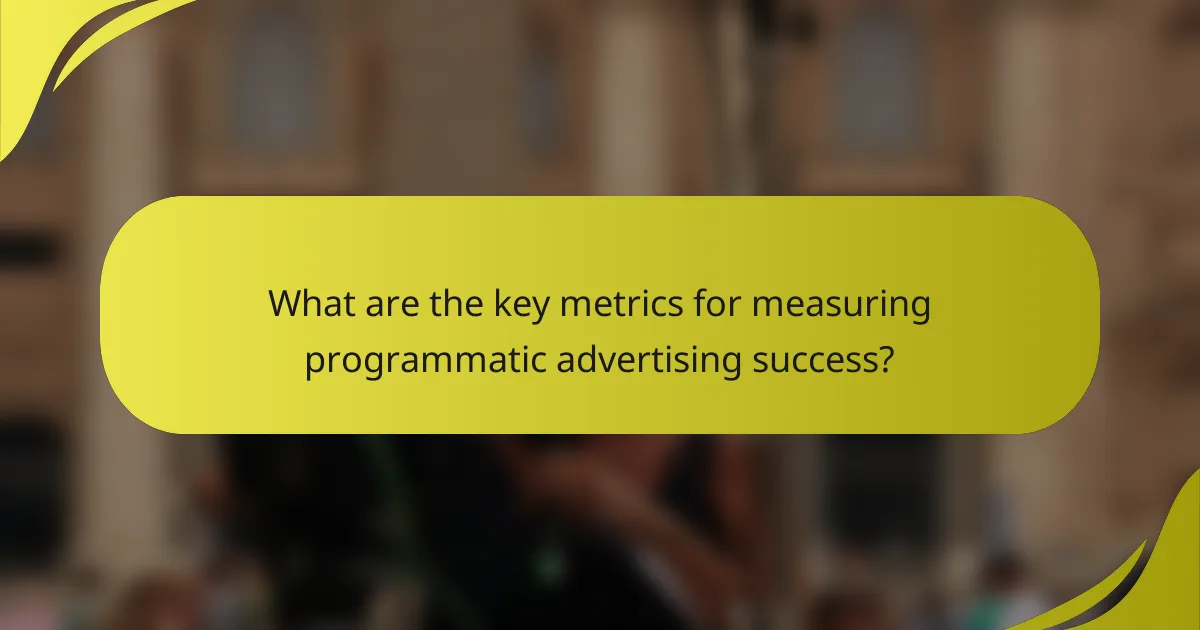 What are the key metrics for measuring programmatic advertising success?