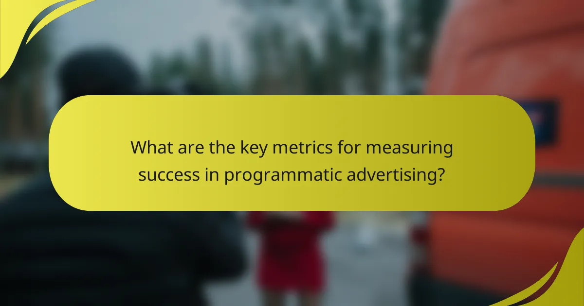 What are the key metrics for measuring success in programmatic advertising?