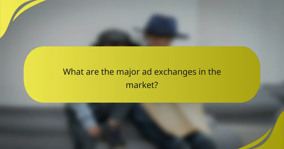 What are the major ad exchanges in the market?