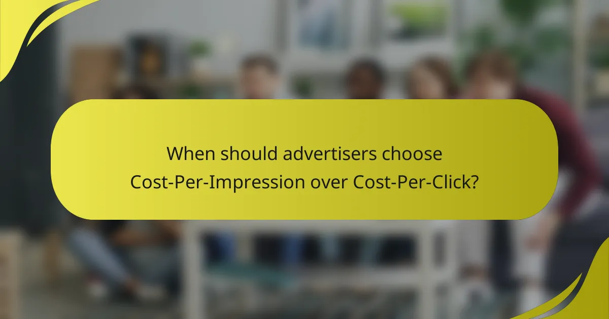 When should advertisers choose Cost-Per-Impression over Cost-Per-Click?