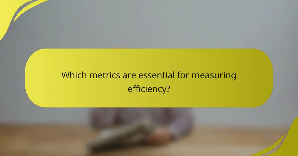 Which metrics are essential for measuring efficiency?